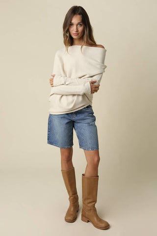 The Dune Asymmetric Off-Shoulder Sweater