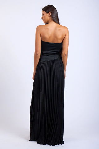 Sloane Asymmetric Accordion Tube Maxi Dress