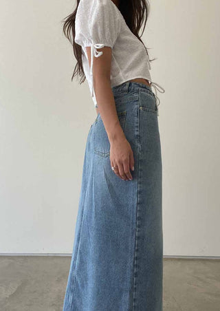 denim maxi skirt, denim skirt, vintage denim, vintage denim skirt