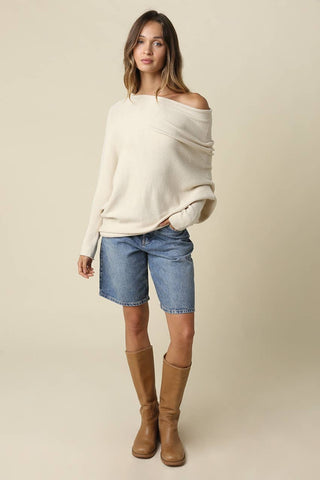 The Dune Asymmetric Off-Shoulder Sweater