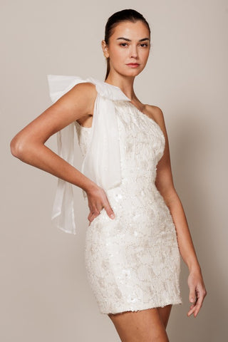 Corrine Detail One Shoulder Mini Dress