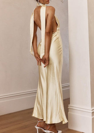 halterneck maxi dress, silk dress, fancy dress, classy dress, bridesmaid dress, summer dress, spring dress,