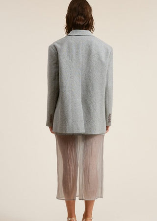 sheer midi skirt, sheer mini skirt, mini skirt, mid length outfit, grey skirt, grey sheer skirt, blazer outfit, skirt set, skirt outfit, outfit of the day