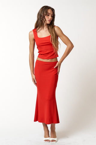 skirt and top set, matching set, red matching set, red skirt, red top, Valentine's Day outfit, red outfit, ootd, date night outfit