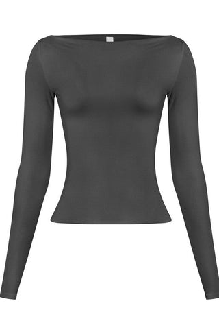 boat neckline top, basic top, basic long sleeve, boat line long sleeve top, basic long sleeve top.