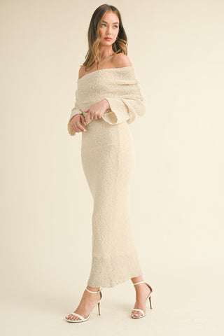 Malibu Off The Shoulder Sweater Maxi Dress