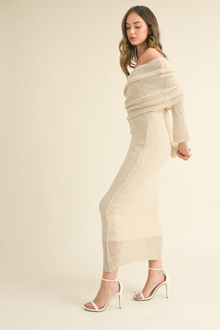 Malibu Off The Shoulder Sweater Maxi Dress