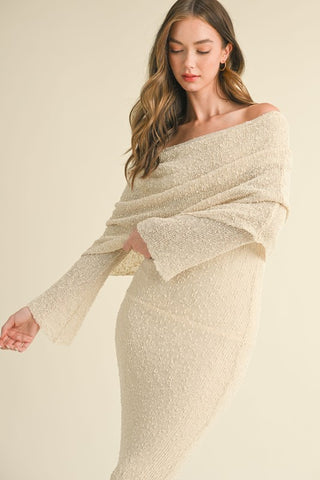 Malibu Off The Shoulder Sweater Maxi Dress