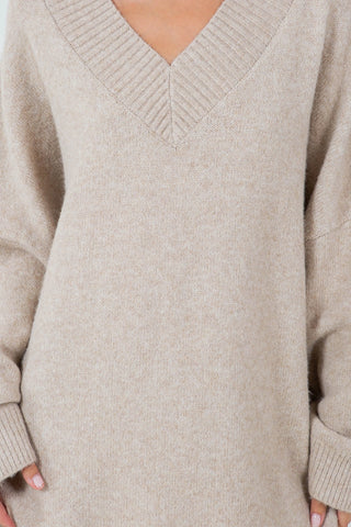 Sonja Oversized V-Neck Knitdown Sweater