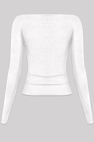 Sage Boat Neckline Long Sleeve Top