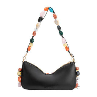 Rhodes Black Leather Shoulder Bag