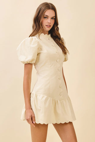 Serafina Scalloped Detail Fitted Dress