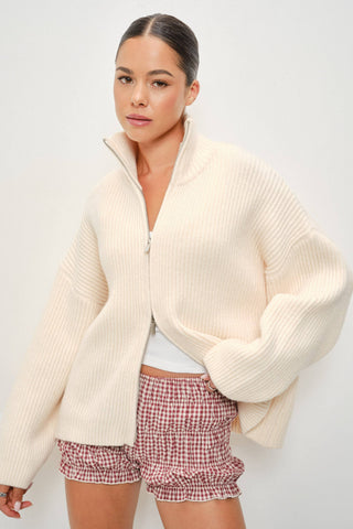 Vail Ribbed Two-Way Cardigan