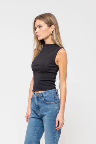 Ria Mock Neck Sleeveless Top