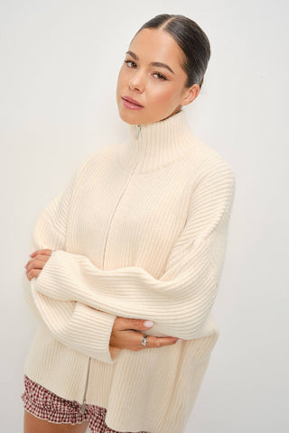 Vail Ribbed Two-Way Cardigan