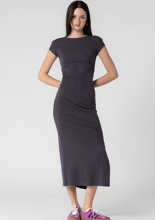 basic open back dress, open back midi dress, basic dress, open back dress