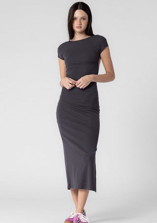 basic open back dress, open back midi dress, basic dress, open back dress