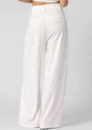 white trouser pant, white pants, ivory trouser pant, ivory pleated trouser, pleated trouser pants