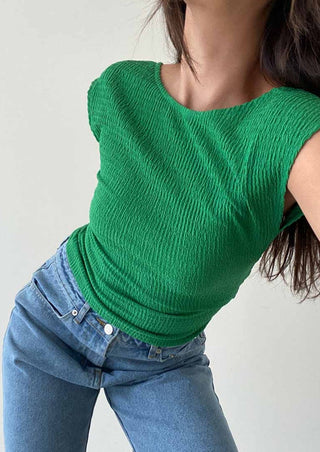 green open back top, green top, open back top, open back crop top, summer top