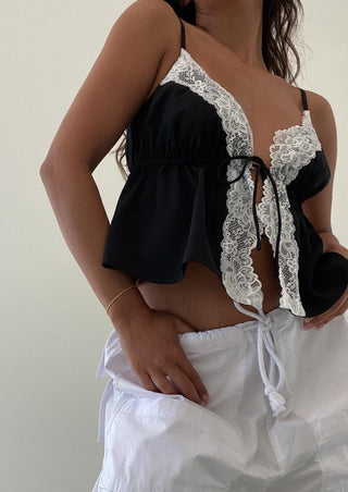 Lace trim cami top, lace top, lace cami, black cami top, summer top