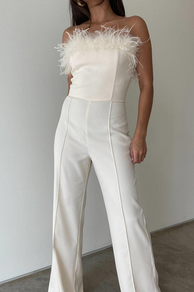 Quinn Twill Feather Jumpsuit
