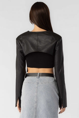 leather bolero jacket, leather bolero, black bolero