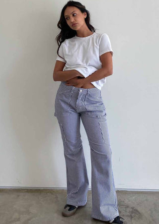 striped pant, navy striped pant, cargo pant, striped cargo pant, navy cargo pant