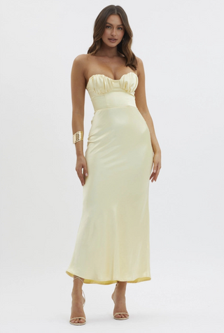 Limoncello Strapless Midi Dress