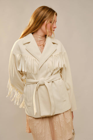 Montana Self Tie Belted Fringe Jacket