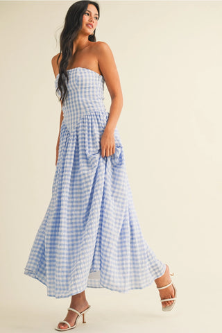 Wisteria Dropwaist Strapless Maxi Dress
