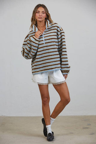 The Alpine Striped Sherpa Fleece