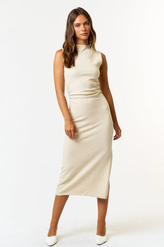 Juliette Mock Neck Sleeveless Midi Dress