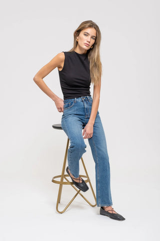 Ria Mock Neck Sleeveless Top