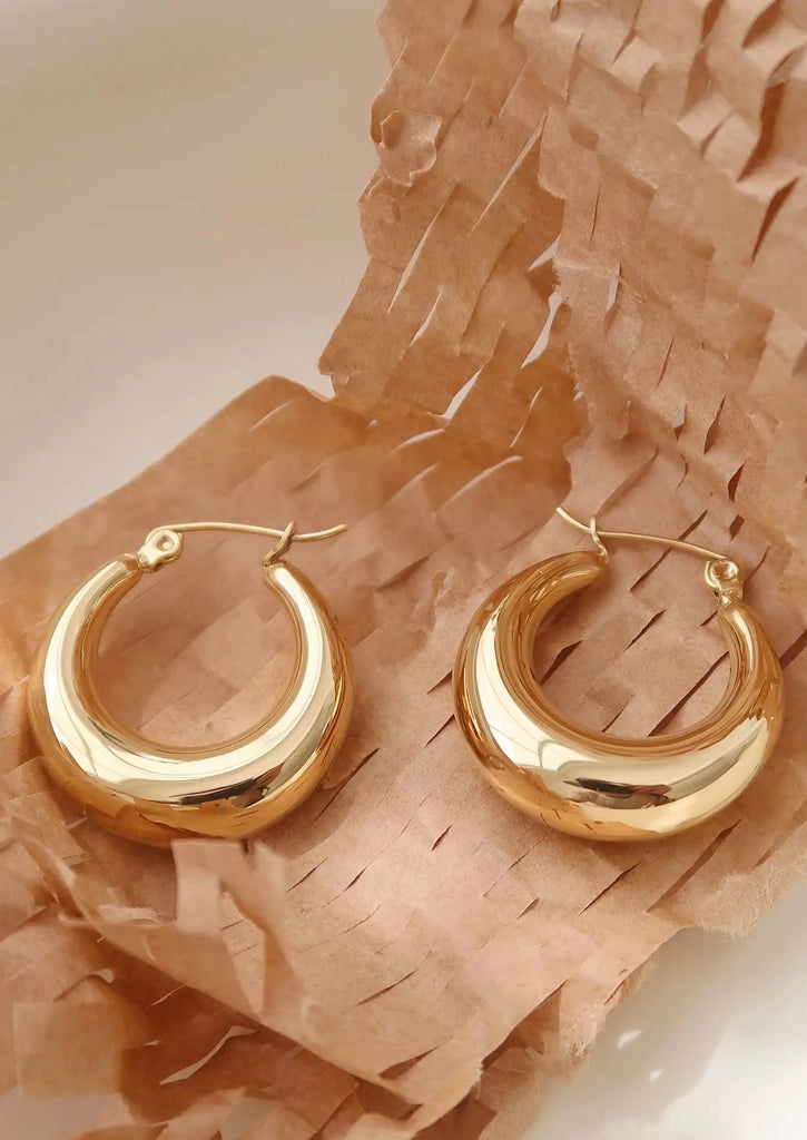 Gold hoop earrings, hypoallergenic earrings, hypoallergenic jewelry, 18k gold hoops, 