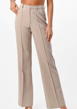 Beige Wide Leg Trouser