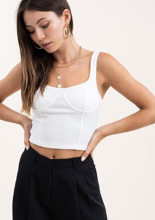 White Bustier Crop Top