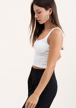 White Cropped Top