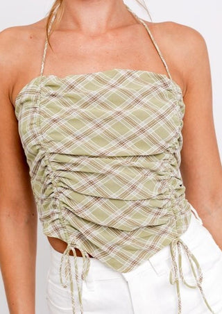 Green Plaid Top Vintage