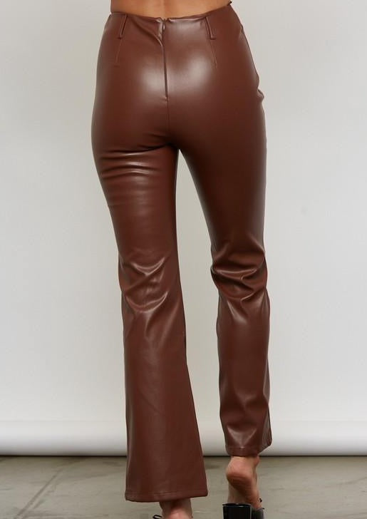 Brown Pleather Pants
