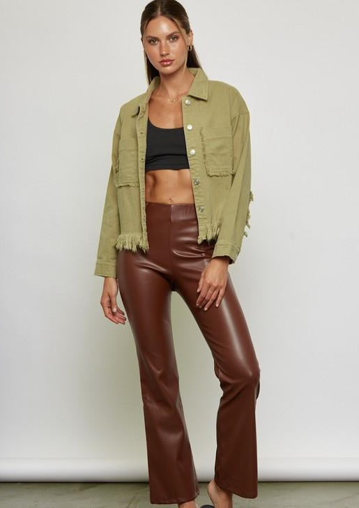 Brown Pleather Pant