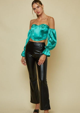 Black High Waisted Leather Pants