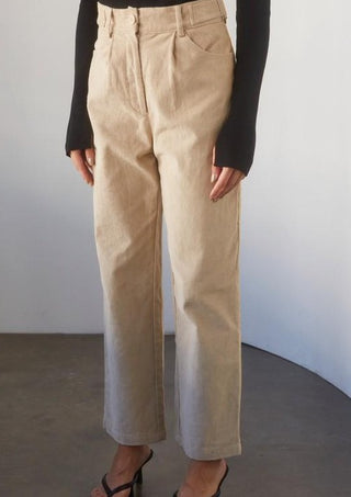 Beige Color Corduroy Pants 