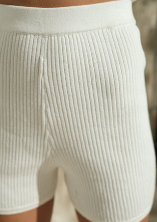 White Sweater Shorts