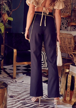 High waisted straight leg pant