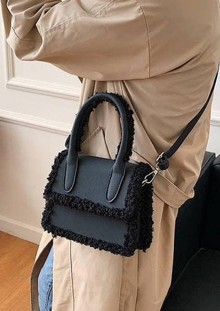 Black Mini Sherpa Tote 