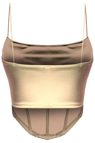 Gold Silk Crop Top