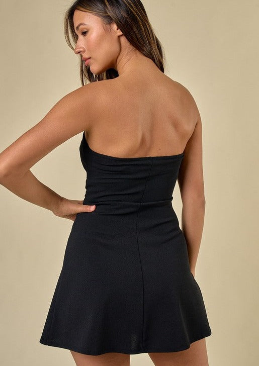 Never Settle Mini Black Strapless Dress Rad & Co. Never Settle Mini Black Strapless Dress Rad & Co.