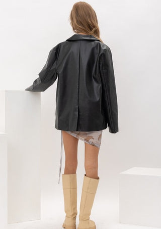 Oversized jacket, oversized leather jacket, vintage leather jacket, leather jacket, black leather jacket.