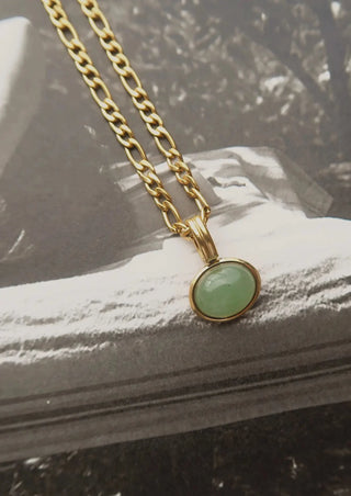 Gold necklace, gold jewelry, 18k gold jewelry, hypoallergenic jewelry, aventurine necklace.