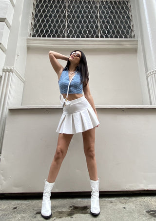 White Vintage Tennis Skirt